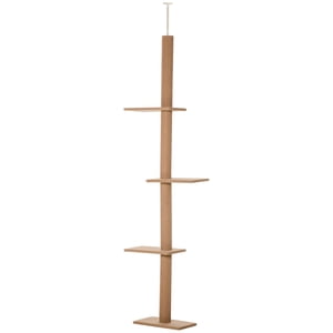 102" Plancher au plafond arbre de chat avec perches - Tour d'activité brun clair pour les chatons & Meubles de chambre à coucher