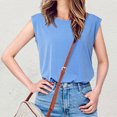 thumbnail image 2 of cfhntfmh Hauts d'Été pour Femmes Décontractés à Col Rond T-Shirts Basiques Unis Confortables Amples à Manches Courtes Chemises de Plage pour Vacances, 2 of 3