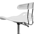 thumbnail image 3 of Vibrant White and Chrome Swivel Task Chair with Tractor Seat, 3 of 9