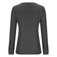 thumbnail image 5 of AherBiu Hauts à Manches Longues pour Femmes Côtelés Extensibles Col Rond Basique Tunique Blouse, 5 of 5