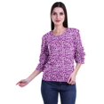thumbnail image 2 of Moomaya Ruffle Sleeve Printed Cotton Womens Tops Plus Size Short T-Shirt Top, 2 of 4