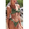 thumbnail image 3 of Charmo Bikinis à Volants pour Femmes, Côtelé, Triangle, Échancré, Maillot de Bain 2 Pcs, 3 of 5