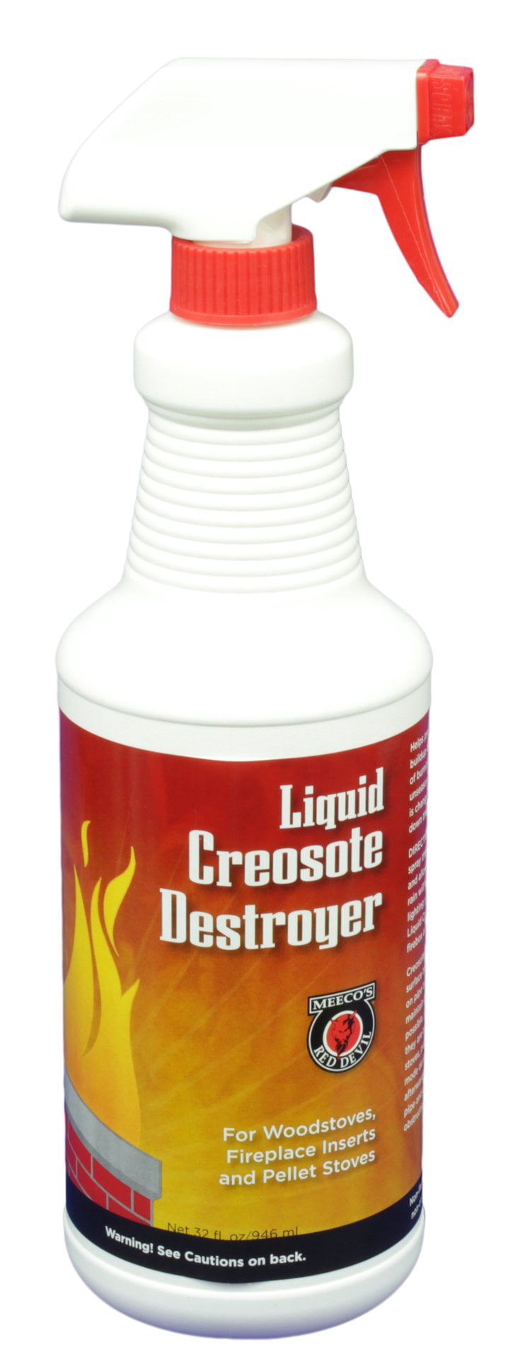 MEECOâ€™S RED Devil 12 Creosote Destroyer Liquid 32 oz. Spray Bottle - Effectively Eliminates Creosote Buildup & Helps Prevent Chimney Fires - Made in The USA