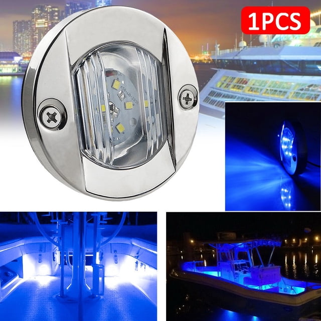 Bgsha 1PC White Round Marine Boat LED Stern Light Cabin Deck Courtesy Light Waterproof