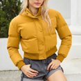 thumbnail image 2 of XZNGL Woman Short Long Sleeve Stand Collar Warm Casual Bread Down Jacket, 2 of 8
