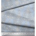 thumbnail image 3 of Soimoi Modal Satin Fabric Leaves & Floral Block Print Sewing Fabric Yard 42 Inch Wide, 3 of 3