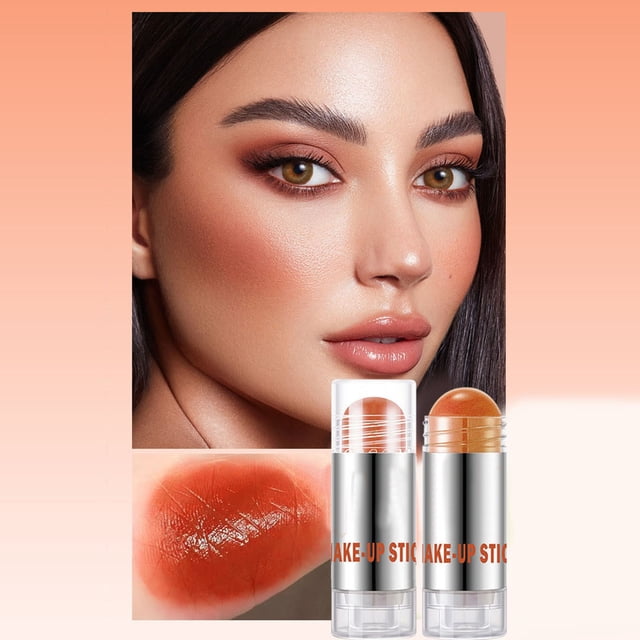 Beauty Blush Stick Moisturizing Highlighter&Trimming Rouge Pen Glow And Boosting Blushes Stick Cheek Makeup Easy To Use, Blush for Women