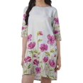 thumbnail image 4 of Moomaya Robes Courtes d'Été pour Femmes Imprimées Coupe Droite en Georgette Mousse Robe Évasée, 4 of 4