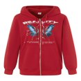 thumbnail image 1 of Manteau à Capuche Décontracté d'Halloween pour Femmes, Manches Longues, Imprimé Ailes d'Araignée, Chandail à Capuche à Fermeture à Glissière avec Poches, 1 of 8
