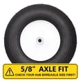 thumbnail image 3 of Hi-Run Stud 4PR 4.10/3.50-4 Wheelbarrow Tire Assembly with 5/8" Bushing, 3 of 6