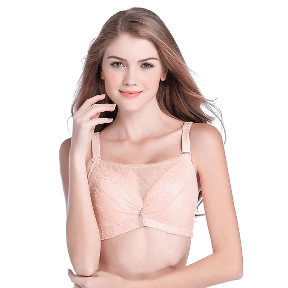BIMEI Soutien-Gorge de Mastectomie avec Poches pour Prothèse Mammaire, Soutien-Gorge Sans Armatures à Couvrance Totale pour Femme, Usage Quotidien 8619, Rose, 40B