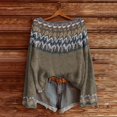thumbnail image 2 of WTXUE Imprimé Artistique Vintage Fair Isle Chandail Tricoté Léger Boho Hauts pour Femmes Manches Longues Col Rond Chandail Hauts Chemises d'Automne Mode Bohème Western Chic Décontracté Blouses Café 3TG, 2 of 4