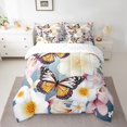 thumbnail image 2 of YST Ensemble de Literie Papillon, 7 Pcs, Animal de Jardin Floral, Format Grand Lit, Rose, Ensemble de Couette, 2 of 5