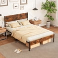 thumbnail image 1 of Costway Full Size Bed Frame with Wooden Headboard Under-Bed Storage No Box Spring Needed, 1 of 10