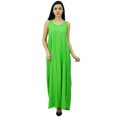 thumbnail image 2 of Bimba Robe Maxi Unie à Bretelles Spaghetti pour Femme pour l'Été, Tenue de Plage, Robe d'Été, 2 of 9