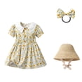 thumbnail image 1 of Birdeem Robe à Bretelles d'Été à Imprimé Floral pour Tout-Petite Fille avec Chapeau et Épingle à Cheveux, 1 of 9
