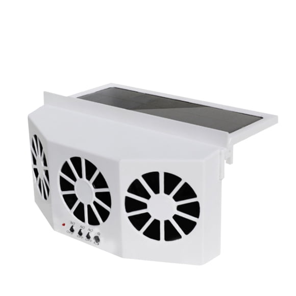 Youkk Car Exhaust Fan Solar Powered Vehicle Window Air Vent Fan Auto Radiator Ventilation, White