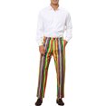 thumbnail image 2 of INSPIRE CHIC Striped Dress Pants for Men's Contrast Color Stripe Trousers 28 Multicolor, 2 of 5
