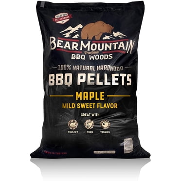 Bear Mountain BBQ Granules de Bois Franc 100 % Naturel à Saveur Sucrée d'Érable, 20 Livres