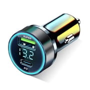 Fast Car Charger 2 Port USB Type C Universal Socket Adapter For iphone