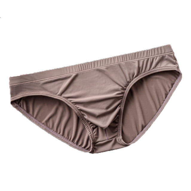 EOYWHK Men Cooling Silk Brief Low Rise Stretch Nylon Underwear Breathable Seamless Swim Trunks ,M-3XL