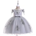 thumbnail image 1 of EGNMCR Robes de Soirée pour Femmes, Robes Formelles pour Femmes, Robes de Cocktail pour Femmes Robe Fille Robe Tout-Petit Filles Tulle Tulle Nœud Volants Robe de Fête d'Anniversaire Longues Robes Robe Fille, 1 of 9