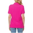 thumbnail image 3 of Basico Polos Fuchsia à Col pour Femmes 100 % Coton Manches Courtes Polos de Golf pour Femmes et Adolescentes, 3 of 6