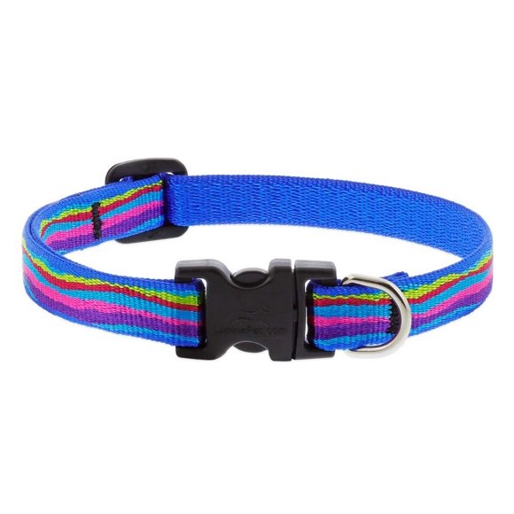 Small Dog Collar by Lupine 1/2"" Wide Ripple Creek Design adjusts from 10"" to 16""