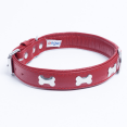 thumbnail image 3 of ROTTERDAM BONES Leather Dog Collar Single- Row Bones, 3 of 4