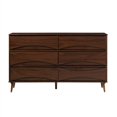 thumbnail image 4 of Commode en Bois Massif de 58 Po à 6 Tiroirs avec Détails Incurvés sur le devant - Noyer, 4 of 6