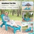 thumbnail image 4 of Costway Chaise Longue Pliante Inclinable à 5 Positions Turquoise, 4 of 10