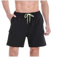 thumbnail image 1 of Plebaso Men's Cargo Shorts Summer Drawstring Beach Shorts Elastic Waist Outdoor Shorts with Multi Pockets, 1 of 2