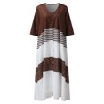 thumbnail image 4 of Pompotops Summer New Women's V-neck Single-Breasted Ruffled Leopard Print Casual Dress, 4 of 7