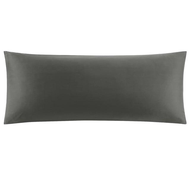 PiccoCasa 100% Cotton Body Pillowcases Soft Zipper Closure Dark Gray 20"x48"