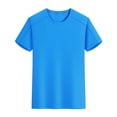 thumbnail image 4 of Styesk T Shirts for Man Solid-Color Casual Elastic Sports Short Sleeved Round-Neck Blouses, 4 of 5