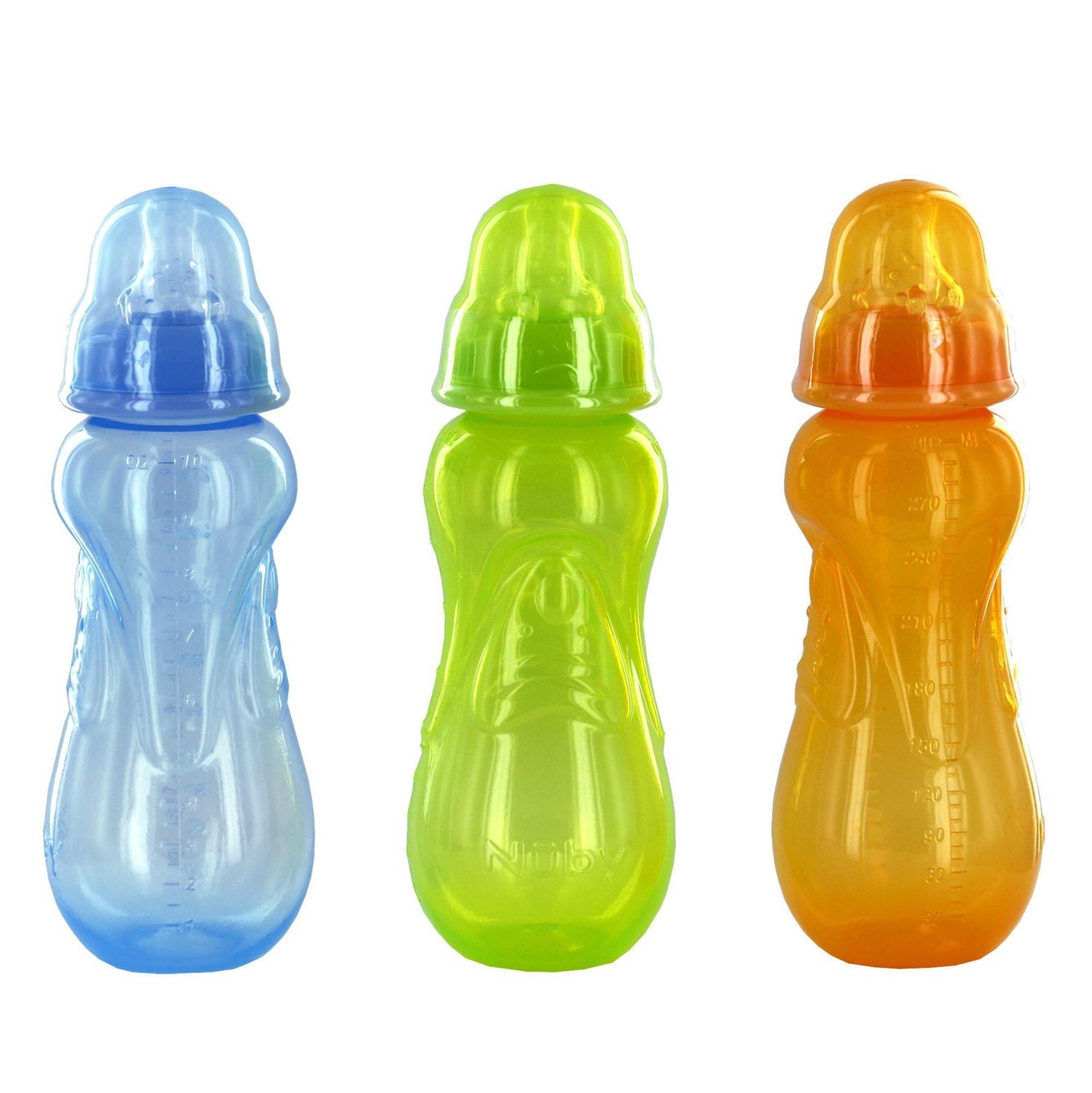Nuby Anti-Colic Non-Drip Standard Neck Plastic Baby Bottles, Variable Flow