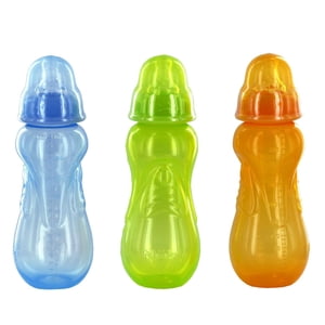 Nuby Anti-Colic Non-Drip Standard Neck Plastic Baby Bottles, Variable Flow