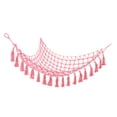 thumbnail image 1 of Stuffed Animal Storage Net, Easy To Install  Space Saving Tassel Toys Storage Hammock  For Bedroom Dark Pink, 1 of 8