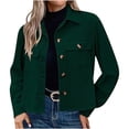 thumbnail image 1 of Timegard Button down Shirts for Women Cropped Long Sleeve Jackets Fall Solid Color Casual Loose Tops, 1 of 7