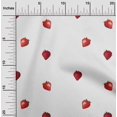 thumbnail image 1 of oneOone Tissu Viscose Georgette Décor Fraise Tissu Imprimé BTY 42 Pouces de Large, 1 of 1