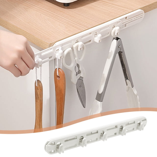 XYAIYT Retractable No Punch Wall Adhesive Hook Rack for Door or Wall Mount Storage Easy to Install and Use with Space Saving Design Suit for Kitchens Bathrooms and Closets