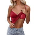 thumbnail image 4 of Hiiyo Camisole pour Femmes avec Soutien-Gorge Intégré, Superposition, Bretelles Spaghetti, Débardeurs, Femmes, 4 of 6