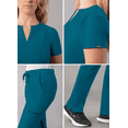 thumbnail image 4 of Adar Addition Go-Higher Scrub Set For Women - Notched V-Neck Scrub Top & Skinny Cargo Scrub Pants, 4 of 7