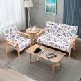 thumbnail image 3 of Patiojoy Ensemble de Canapé 2 Pcs et Fauteuil Simple en Tissu Blanc+bleu, 3 of 5