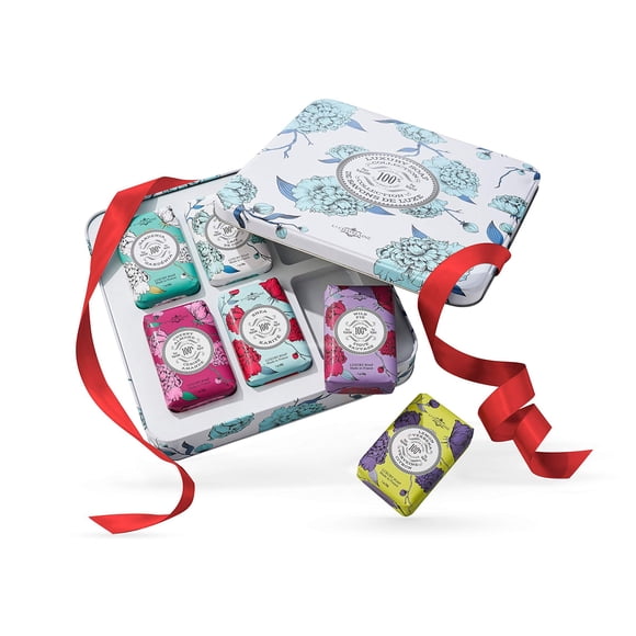 La Chatelaine Collection de Savons de Luxe / Articles Préférés des Oprahs / Savons en Barre au Beurre de Karité, Fabriqué en France / Naturel / Ensemble de 6, 7 oz (Gardenia, Lait de Coco, Verveine Citronnée,