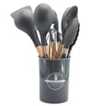 thumbnail image 1 of Stainless Steel Pans for Cooking Cooking Non-Stick Pan Storage Bucket Wooden Handle Silicone Kitchenware 12-Piece Silicone Kitchenware Set Stainless Steel Pan Set, 1 of 1