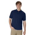 thumbnail image 2 of Hanes Mens CottonBlend EcoSmart Jersey Polo With Pocket 2-Pack, XL, Navy, 2 of 7