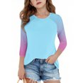 thumbnail image 2 of SERTG T-Shirt Mode Enfant Col Rond Manches 3/4 Imprimé Col Rond pour Été et Printemps 4-15 Ans (Bleu Clair3,5 Ans), 2 of 7