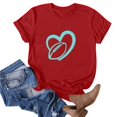 thumbnail image 1 of Meichang T-Shirts Graphiques Cœur de Football Américain pour Femmes Manches Courtes Col Rond Hauts d'Été Décontractés Coupe Ample Blouses Assorties de Football T-Shirts Rouge TG, 1 of 3