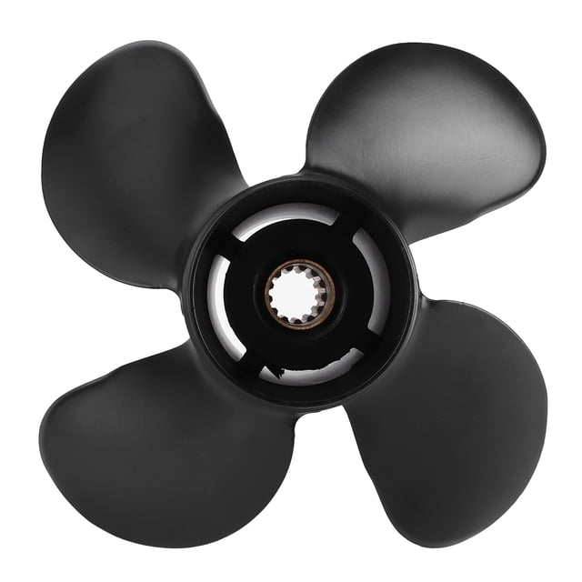 FAGINEY Outboard Propeller High Thrust 4 Blades 13 Tooth Aluminum Alloy Fit For 35-60HP Engine Propeller Replacement